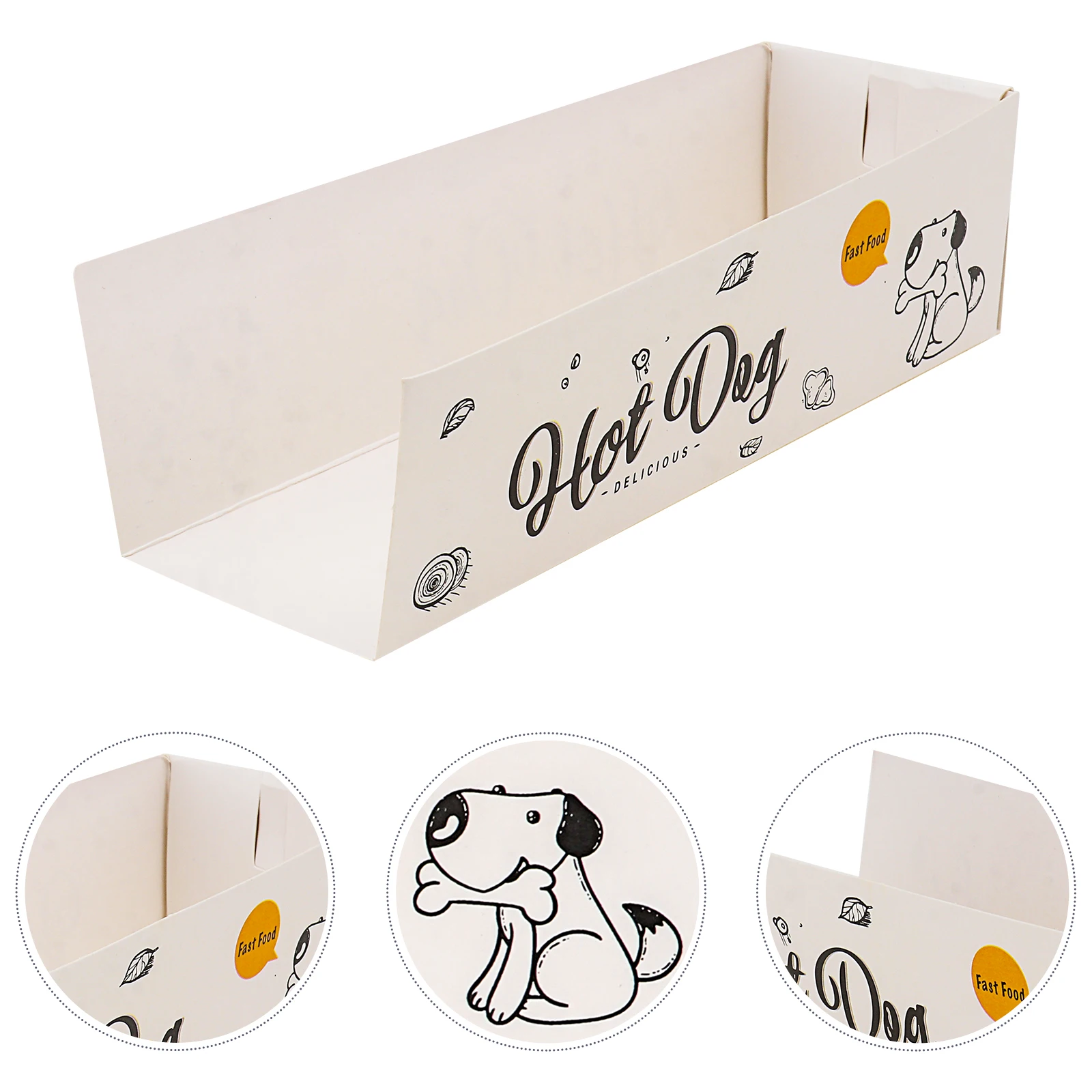 100Pcs Disposable Snack Boxes Hot Dog Paper Boxes Packaging Takeaway Carton Disposable Rectangular Packaging Box Paper Boxes