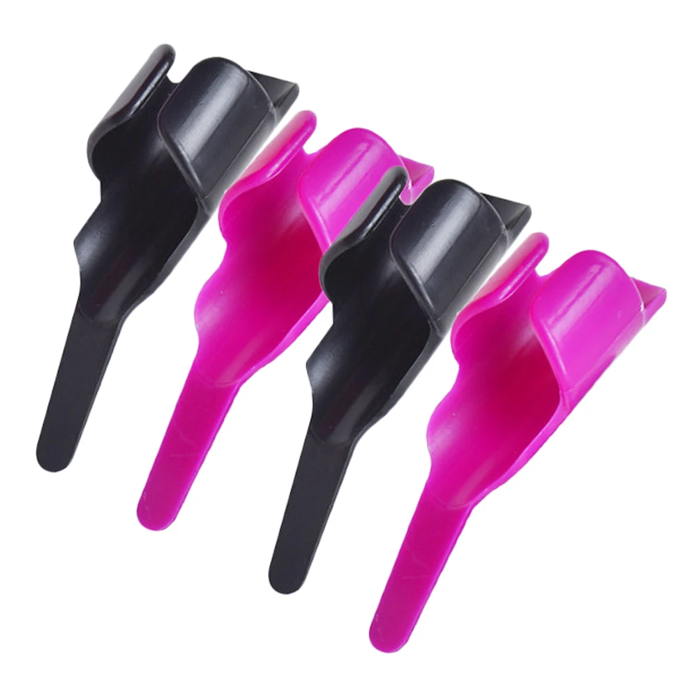 

4pcs Sewing Finger Thread Controller Plastic Pusher Black Purple Each Reusable Craft Projects Sequins Smocking Multi