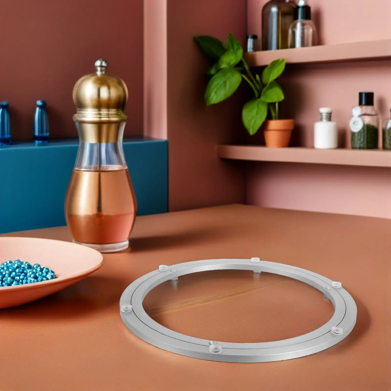 Heavy Duty Aluminum Alloy Turntable Bearing Rotating Plate for Dining Table Silent Swivel Base Round Lazy Susan Serving Tray