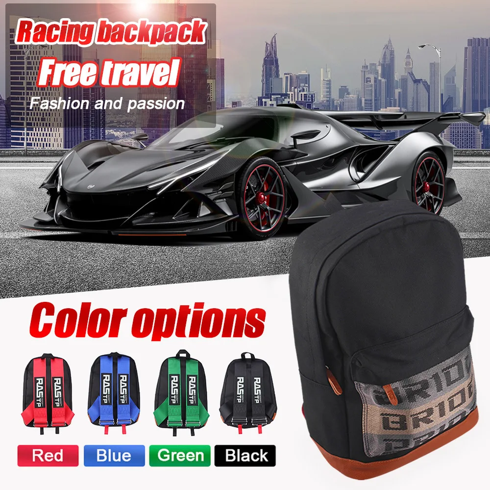 Car Auto Canvas Backpack Racing Straps Motocycle Travel Backpack Racing Luggage Bag