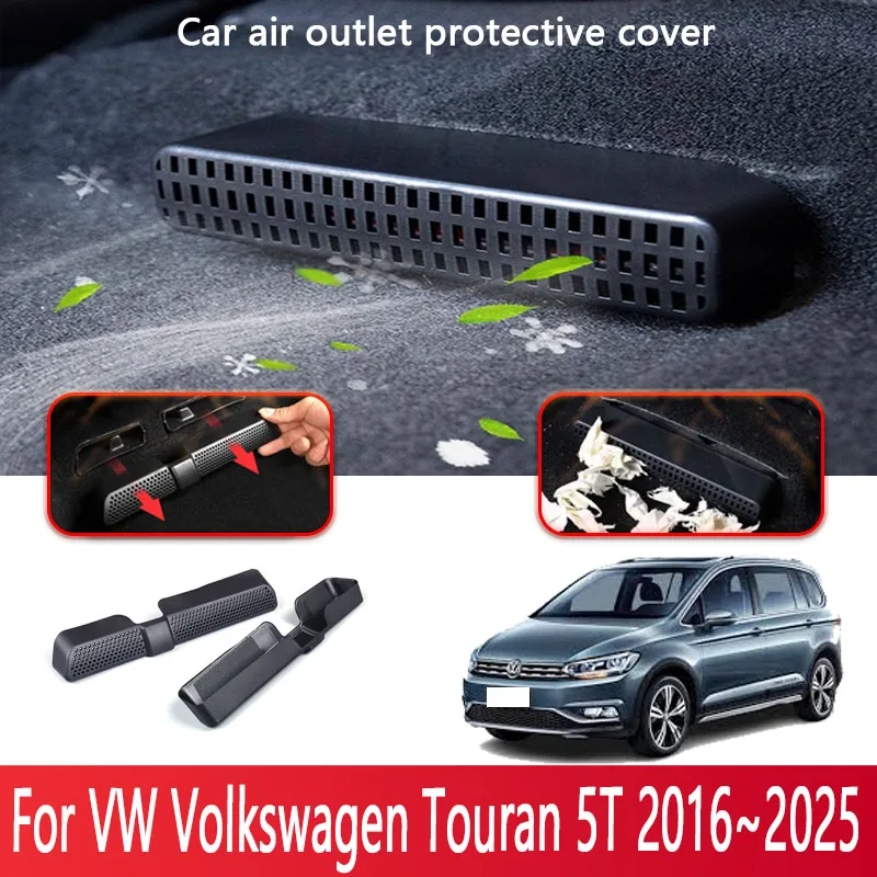 

Car Air Vent Covers For VW Volkswagen Touran 5T 2016~2025 2024 Seat Air Conditioner Duct Outlet Dustproof Cover Auto Accessories