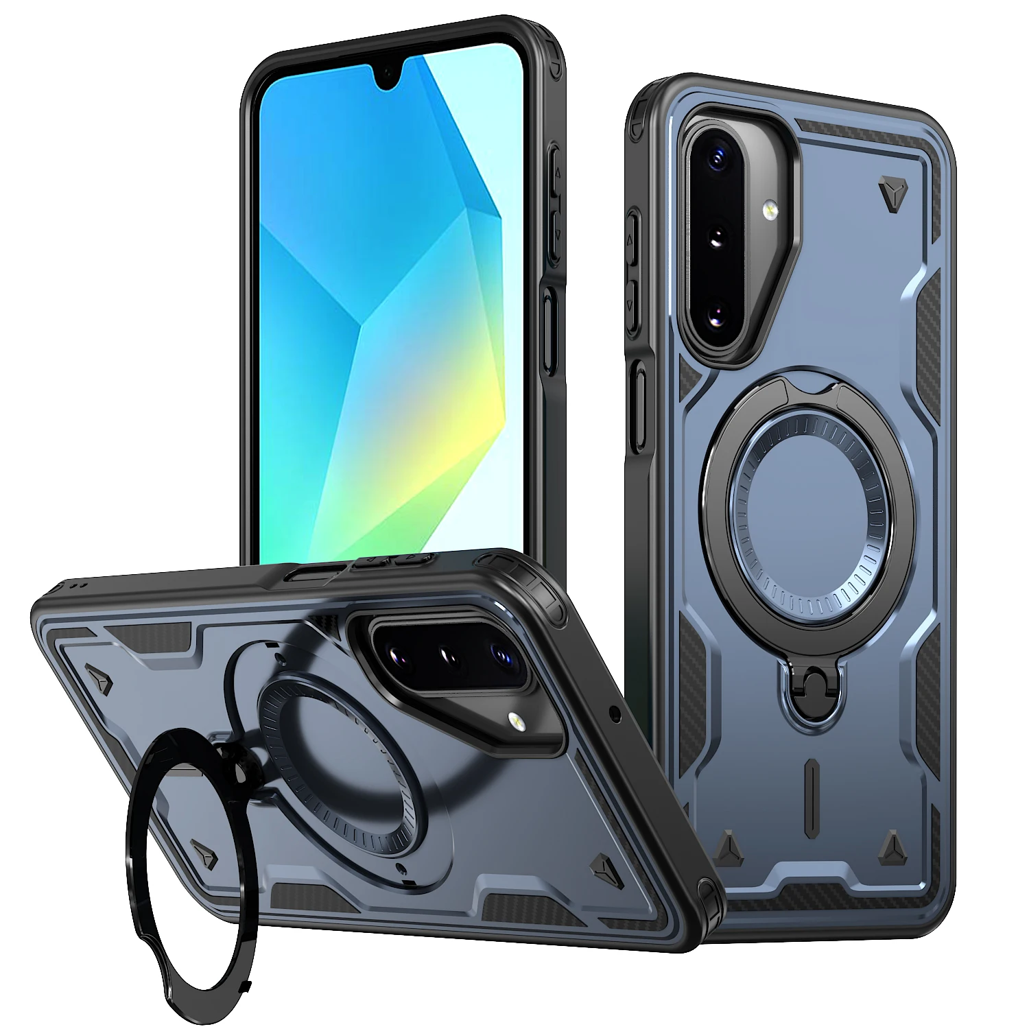 Armor Case Fundas For Samsung Galaxy A14 A15 A25 A35 A55 A16 A26 A36 A56 A17 A37 A57 5G 360° Rotating Magnetic Stand Phone Cover