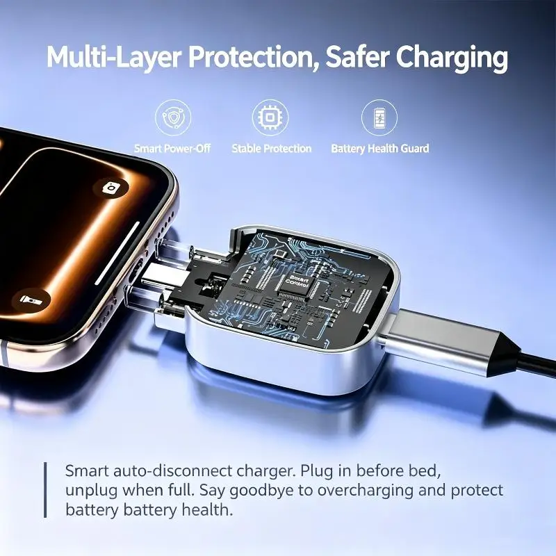 1PC Intelligence Full Charge Separator Protect Battery Health Overcharge Protection Auto Power-off Suitable For Type-C Devices