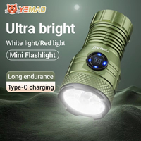 YEMAO F81X High Power Flashlight 8LED 2000 Lumens Rechargeable Flashlights Magnetic Work Light Alloy EDC Light LED Torches
