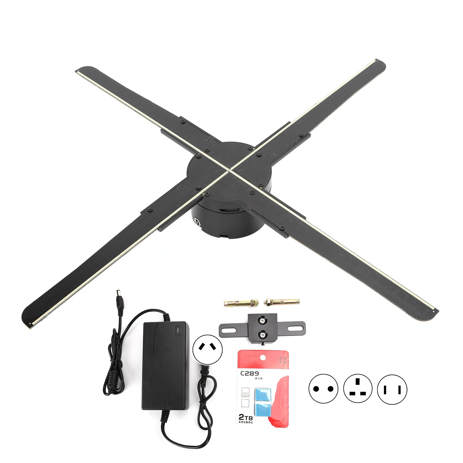 3D LED WiFi Holographic Projector 45CM 3D LED WiFi Holographic Projector Display Fan Hologram Advertising Projection Player