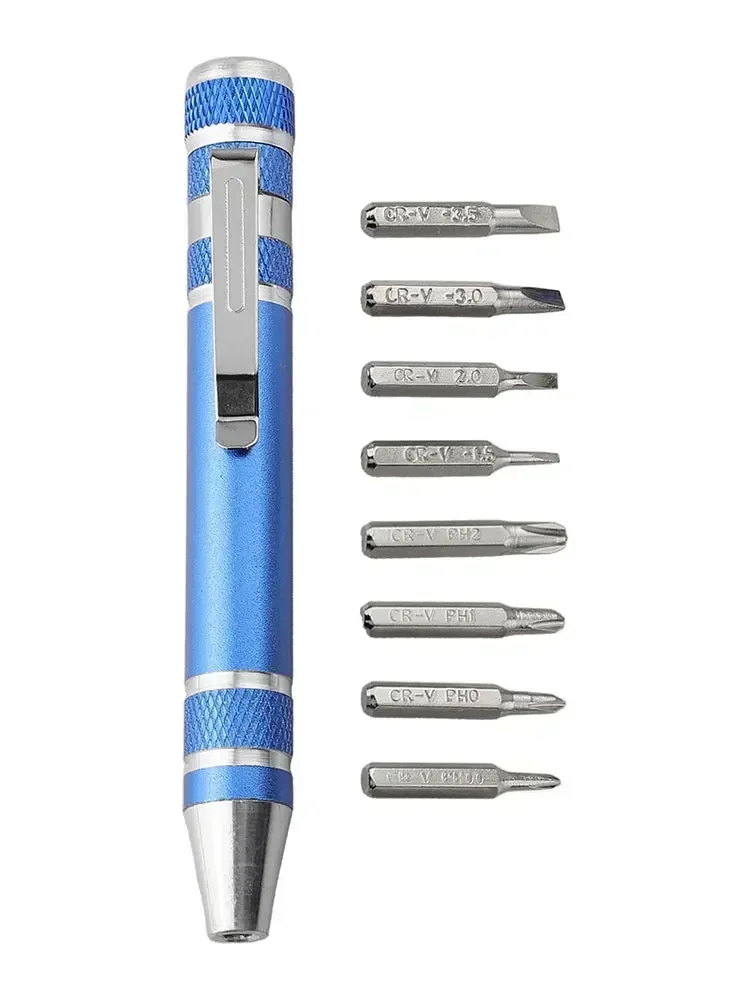 8-In-1 Multifunction Screwdriver Pen Kit Portable Repair Hand Screwdriver Aluminum Alloy Precision Disassembly Pen Gadget Tools