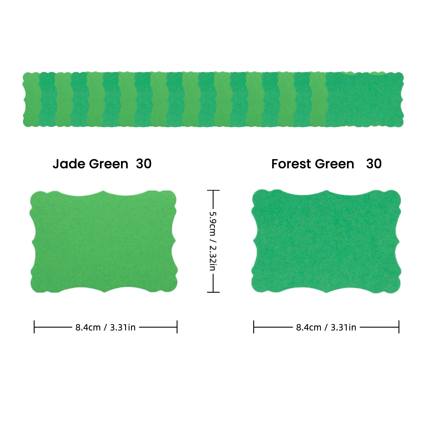 Clearance! 60PCS Vintage Gradient Green 2 Colors Cards, New Year Christmas Greeting Cards Gift Wedding Party Invitation Cards