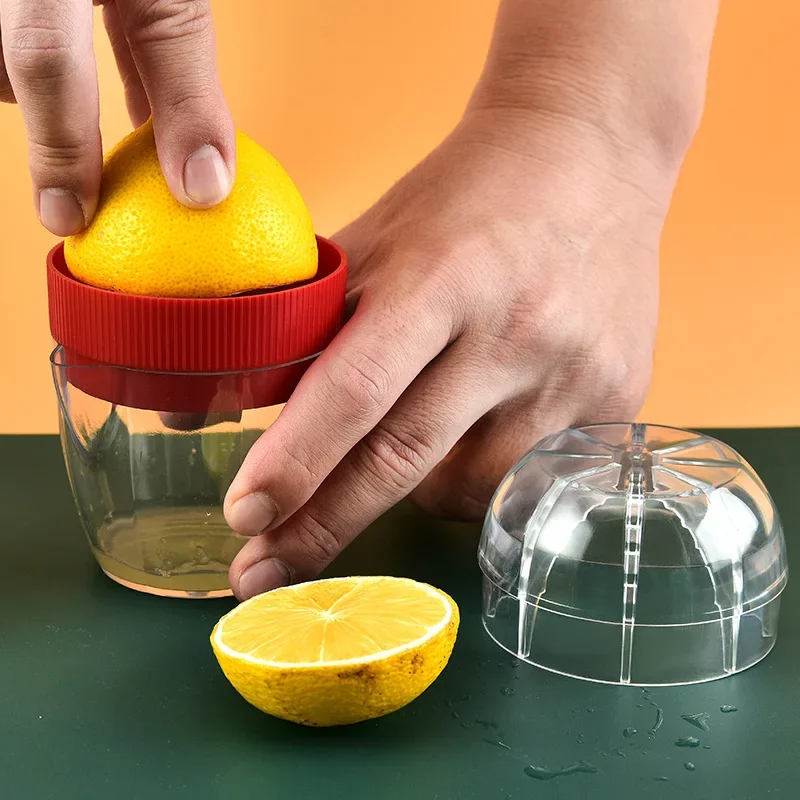 

Portable Lemon Fruit Juicer Transparent Plastic Manual Orange Citrus Squeezer Reamer with Scale Kitchen Juice Drinks Maker Tools