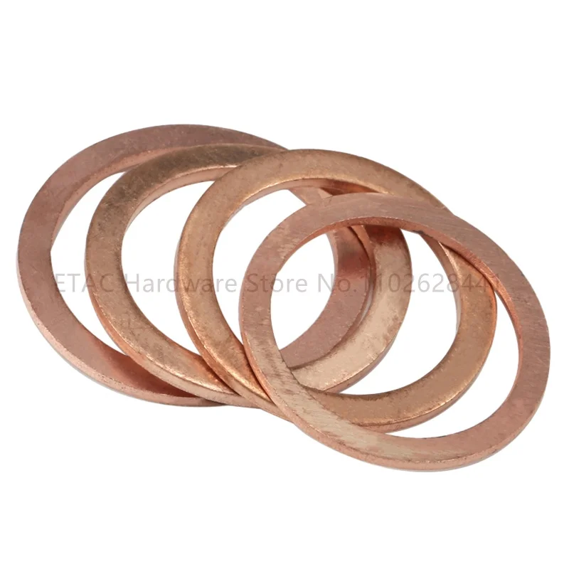 2/5/10/20/30/50/100Pcs Washer Copper Sealing Solid Gasket Washer Sump Plug Oil For Boat Crush Flat Seal Ring Tool