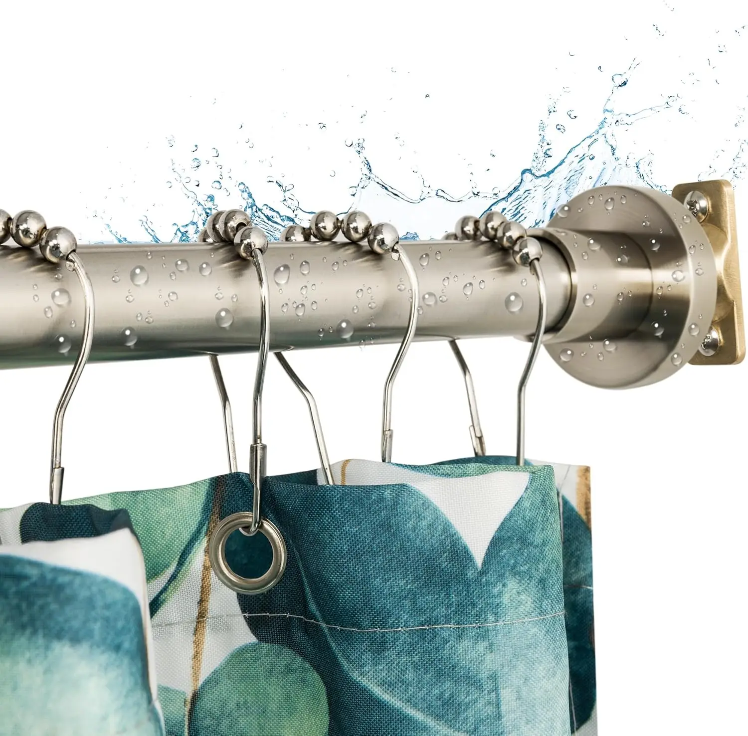 

Adjustable Shower Curtain Rod, Expandable 47-84 Inch, Permanent Mount Stainless Steel for Bathroom and Closet