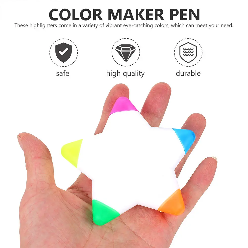 

Набор из 3 разноцветных флуоресцентных маркеров-звездочек для раскрасок для взрослых, учебных заметок, чтения и рисования