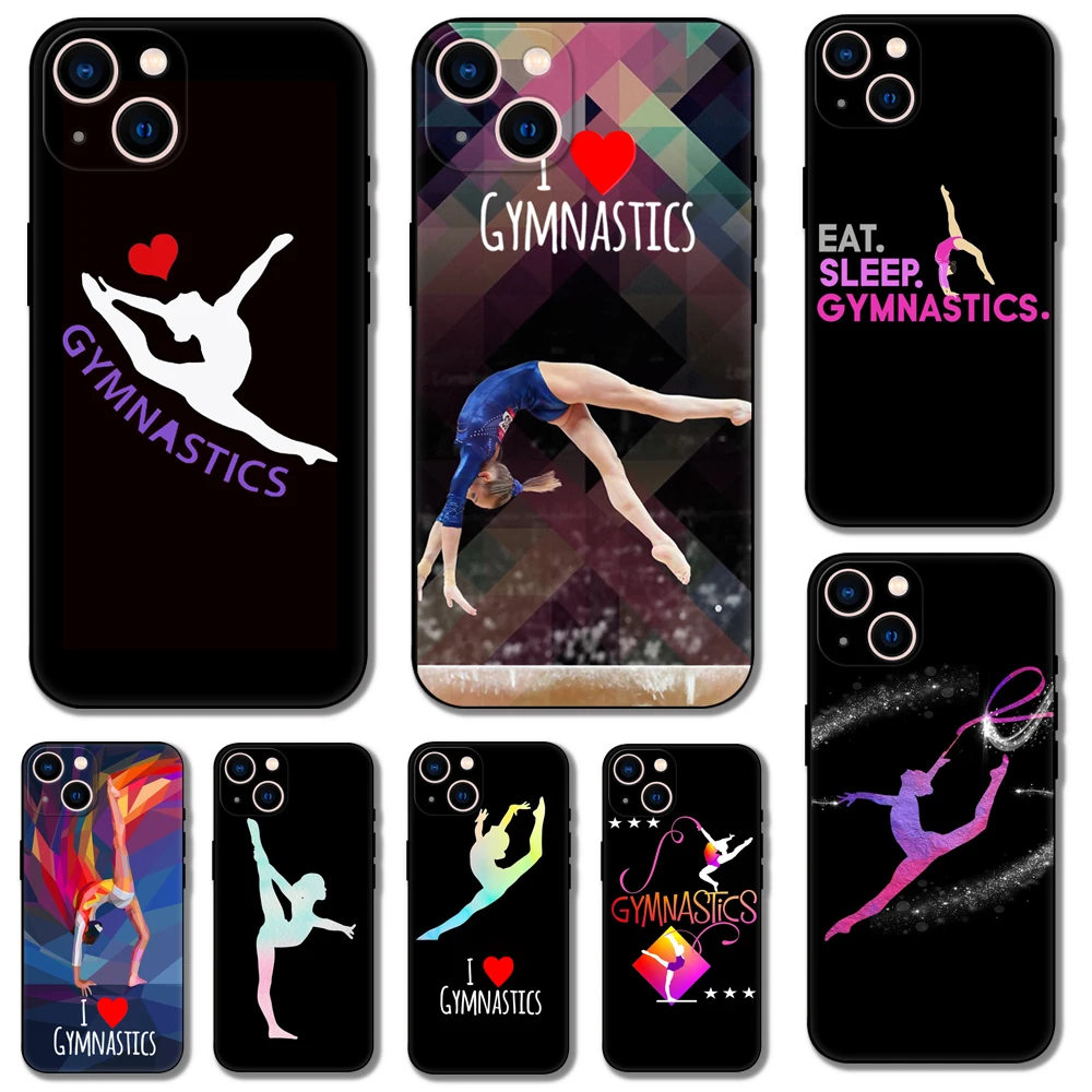 Love Gymnastics ，phone case for iphone，14 5s 2020se 6 6s 7 8 plus x 10 XR XS 11 12 13 mini pro MAX black soft tpu back cover