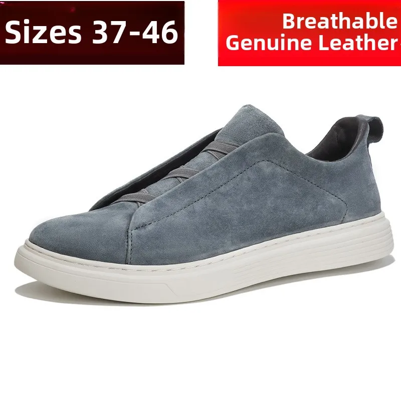 

Мужские лоферы ручной работы, большие размеры (до 46), повседневные деловые туфли, с круглым носком, на плоской подошве, дышащие, с нескользящей резиновой подошвой