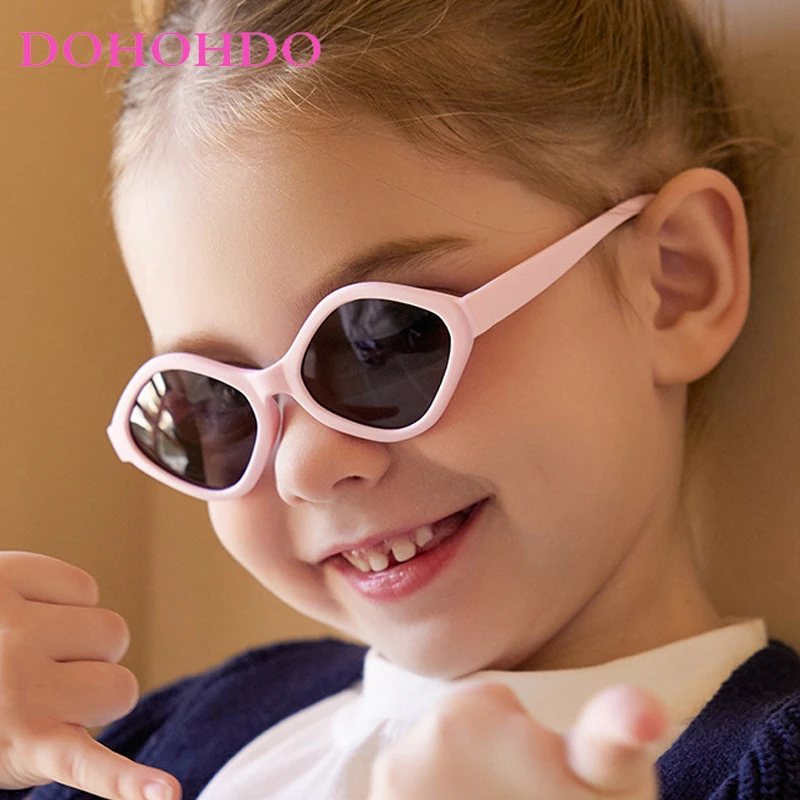 Fashionable UV400 Polarized Baby Sunglasses With Strap For 0-3 Years Old Infants Flexible Polygonal Design For First-Time Wearer