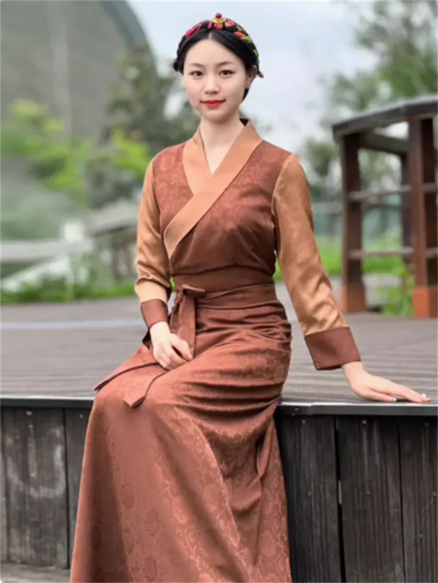 

Women's Tibetan coat color matching Xizang clothes