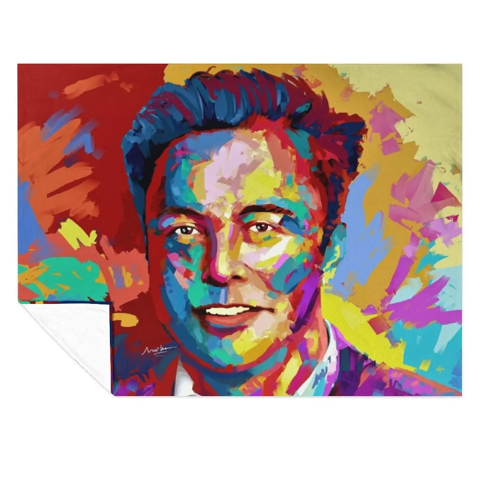 

Elon Musk Throw Blanket blankets ands Beach anime funny gift Blankets