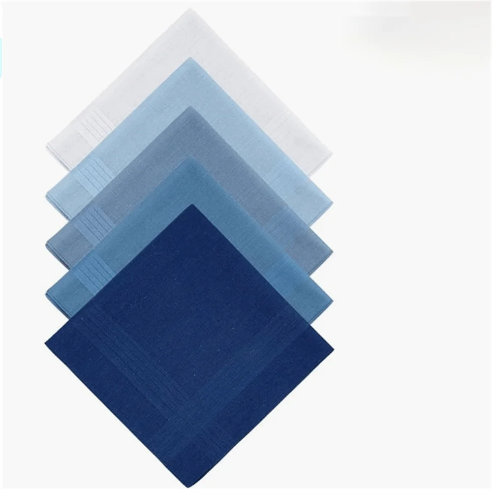 5pcs/pack Assorted Color Selected Cotton Handkerchiefs with Stitching Naturally Soft Material That Gets Even Softer over Time