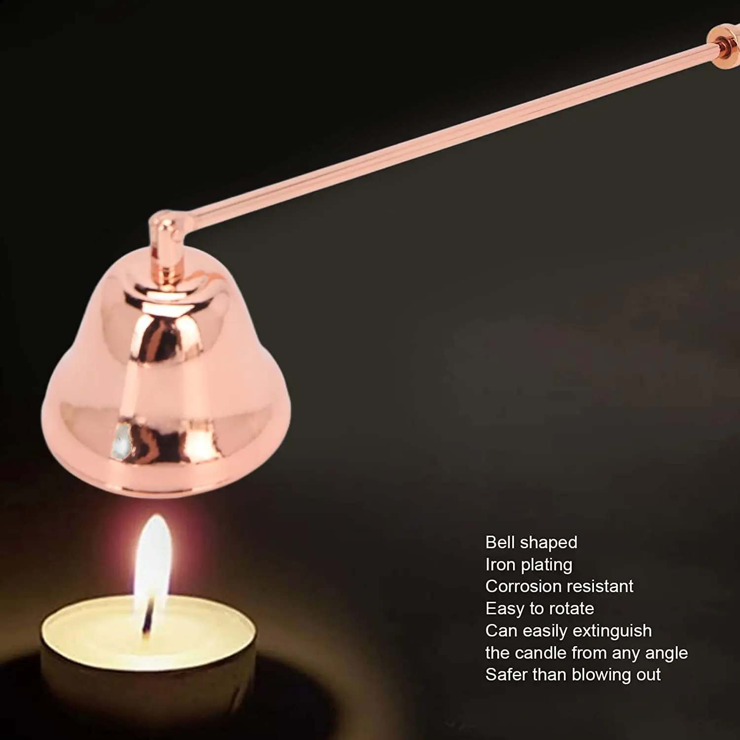 Bell Shaped Candle Extinguisher Candle Snuffer  Ergonomic Handle Candle Snuffer  for Bedroom