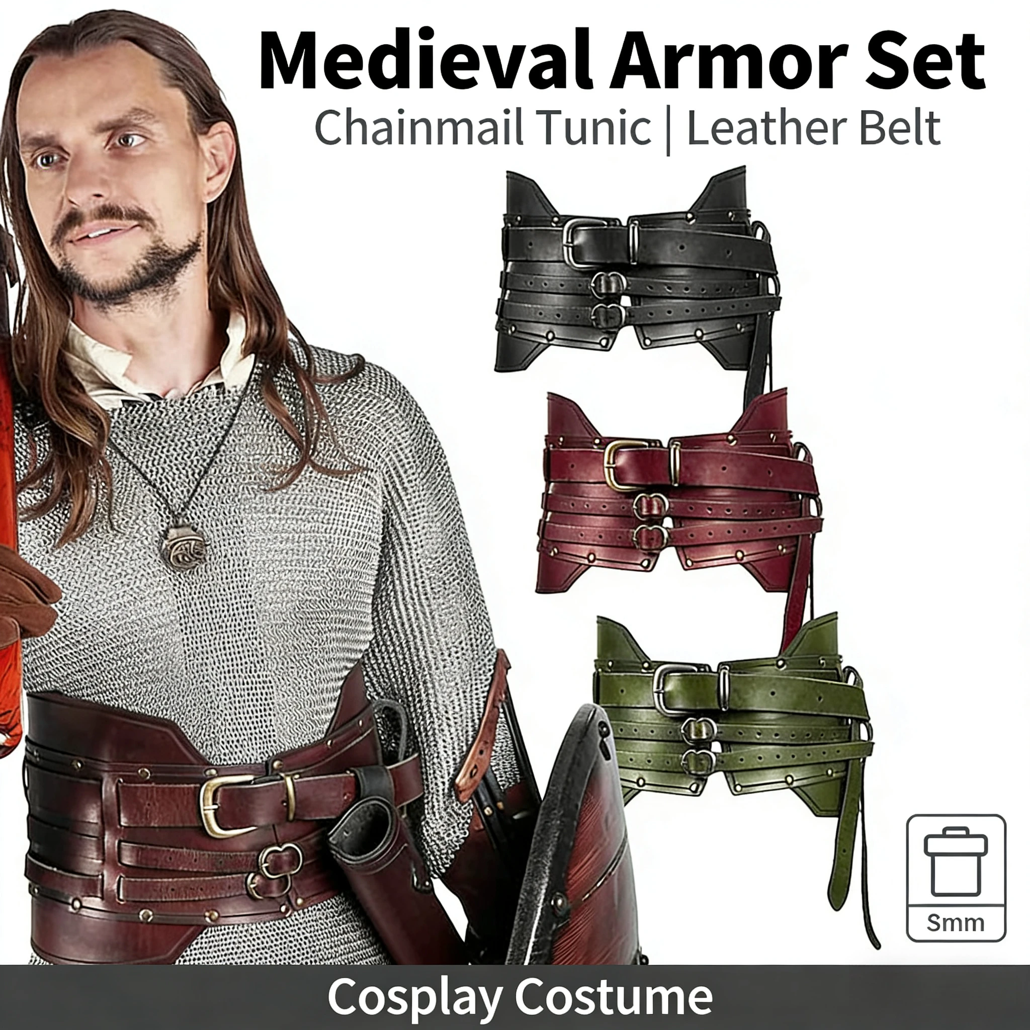 중세 기사 PU 허리띠 르네상스 전투 의상 액세서리 - Women Knight Accessories 리뷰 및 가격