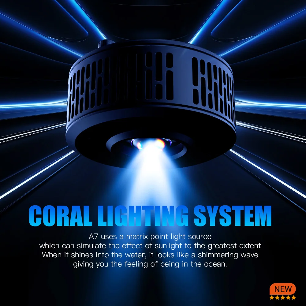 A7 III WiFi App Control Full Spectrum 100W Saltwater Marine LED Aquarium Light for Coral Reef Fish Tank