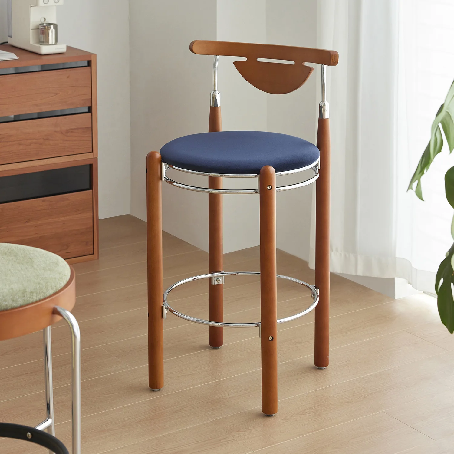 Nordic Bar High Chair Home Bar Restaurant Island High Stool Vintage High