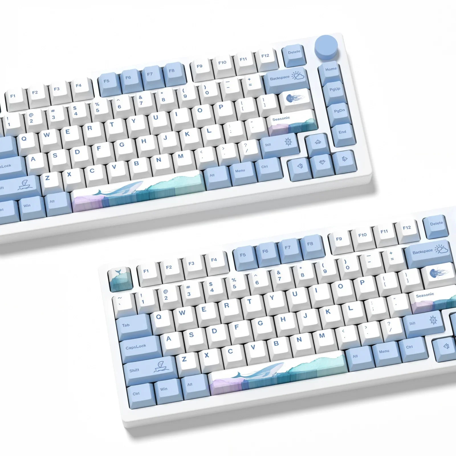 

KBDiy PBT Ocean Whale Корейские колпачки для клавиш Cherry Profile 143-клавишные колпачки для механической игровой клавиатуры DIY Custom для K500 GMK67 61 64