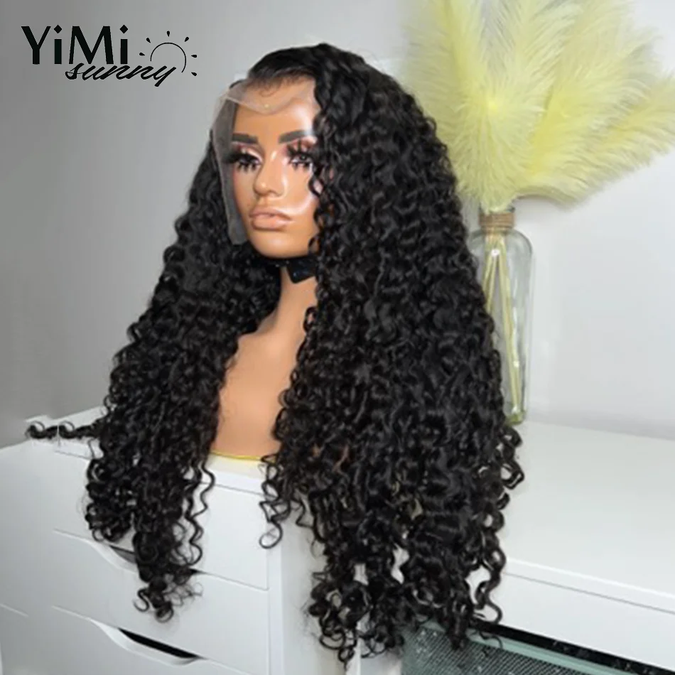 Burmese Curly Lace Front Human Hair Wigs For Women Remy Mongolian 4x4 Lace Closure Wig 3C 4A Plucked Natural Hairline Yimisunny