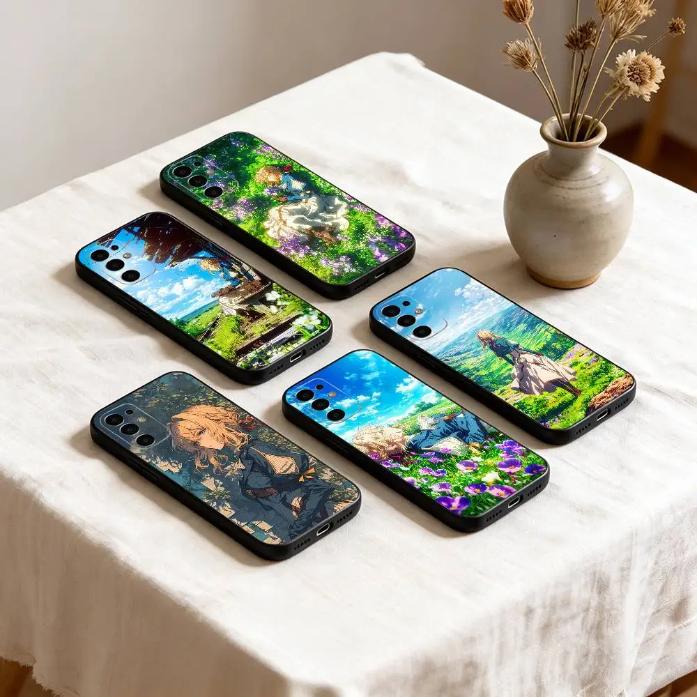 V-Violet Evergarden N-Novel  Phone Case For Samsung S25,S24,S21,S22,S23,S30,Ultra,S20,Plus,Fe,Soft Silicone Black Cover