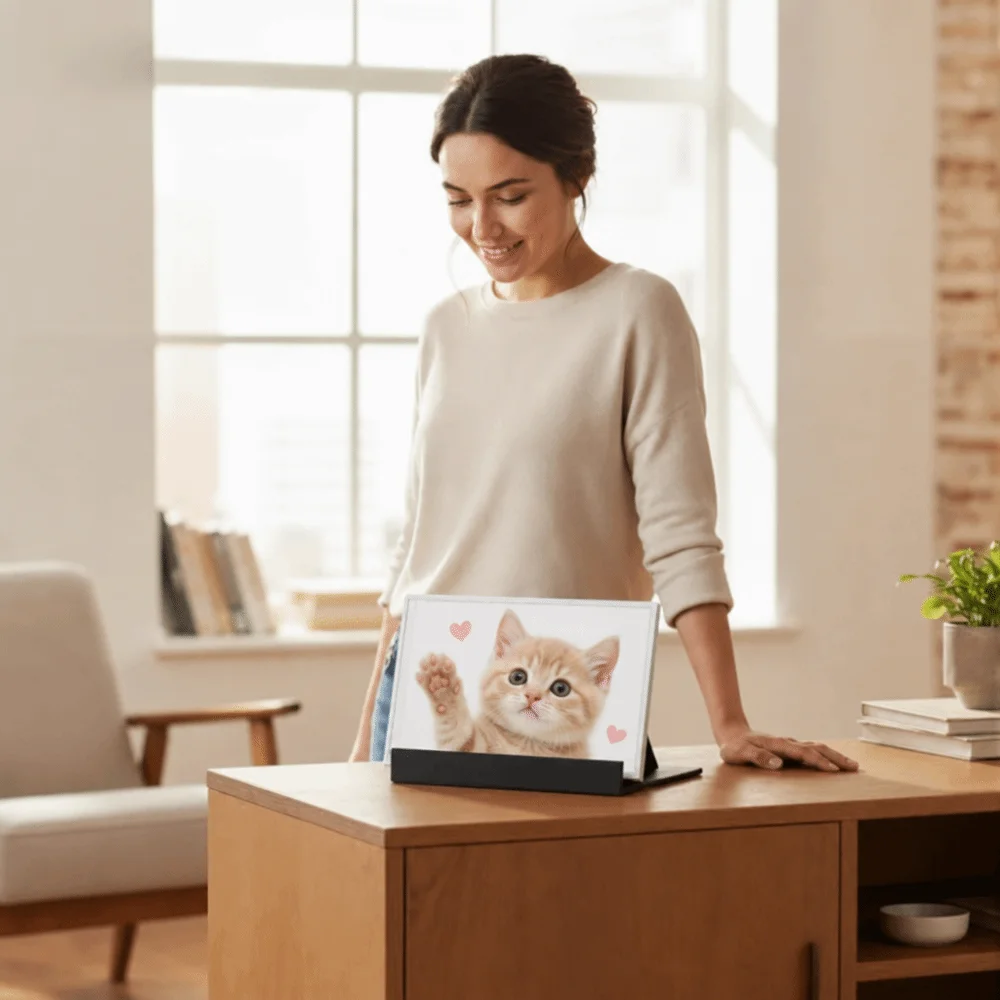 Non-Slip Base Desktop Stand Widened Base Sturdy Display Stand Bracket Tool-Free Setup Space-Saving Stable Base Stand Home Office