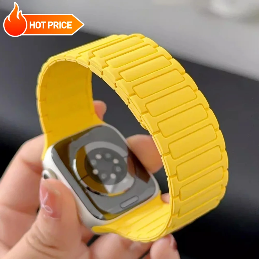 Silikonarmband für Apple Watch 46 mm 42 mm 49 mm 45 mm 41 mm 44 mm 40 mm Magnetband für IWatch Ultra 2 Series 10 9 8 7 6 SE 5 4 3