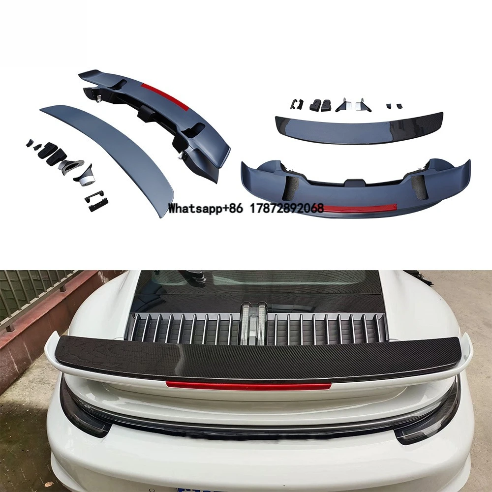 High Quality Upgraded Electric Rear Wing Carbon Fiber ABS Convertible Cabriolet Auto Rear Spoilers for 992