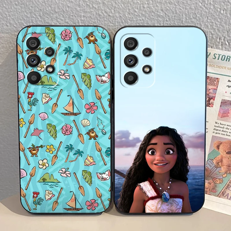 Film Moana Girl Ocean For Samsung A53 A52 A33 A32 A51 A71 A21S A13 A73 A55 A22 A23 A35 A72 A54 A12 5G Black Funda Phone Case