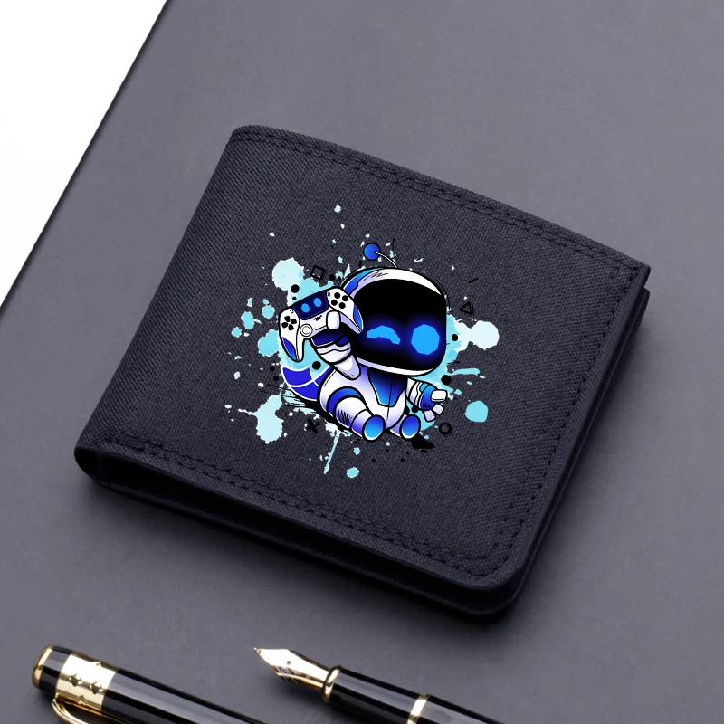 Astro Bot Square Nylon Wallet Cartoon Game Character Print Money Clip Fashions Portable Kawaii Id Card Storage Bag Birthday Gift