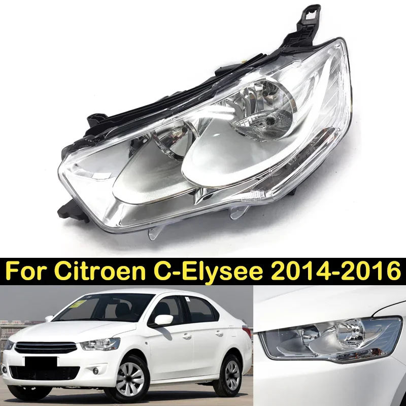 

For Citroen C-Elysee 2014 2015 2016 Front Bumper Head Light Headlamp Driving Headlight Turn Signal Light