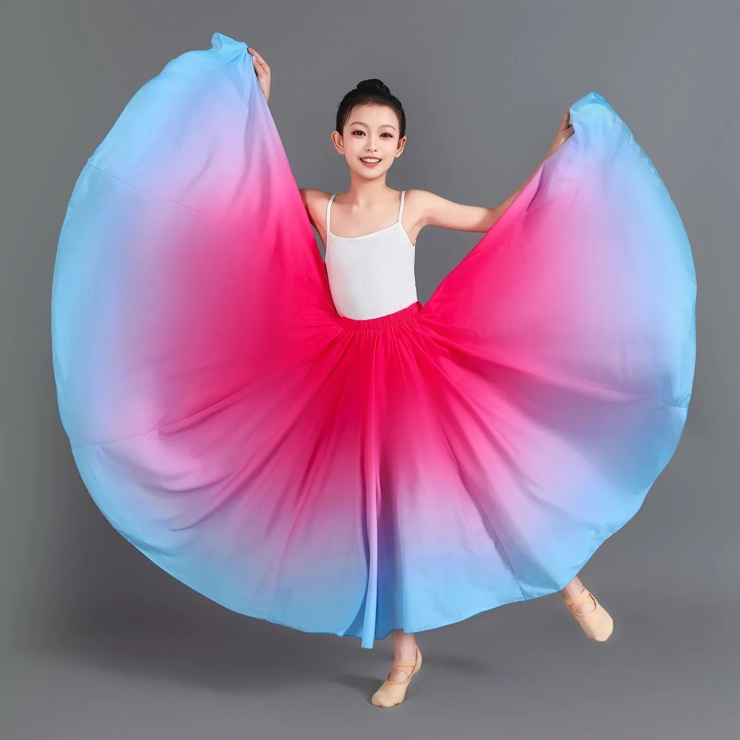 Nuove Gonne da Ballo per Ragazze, Flamenco, Danza Aperta 180-720, Gonna Sfumata per Esibizioni Classiche e Allenamento