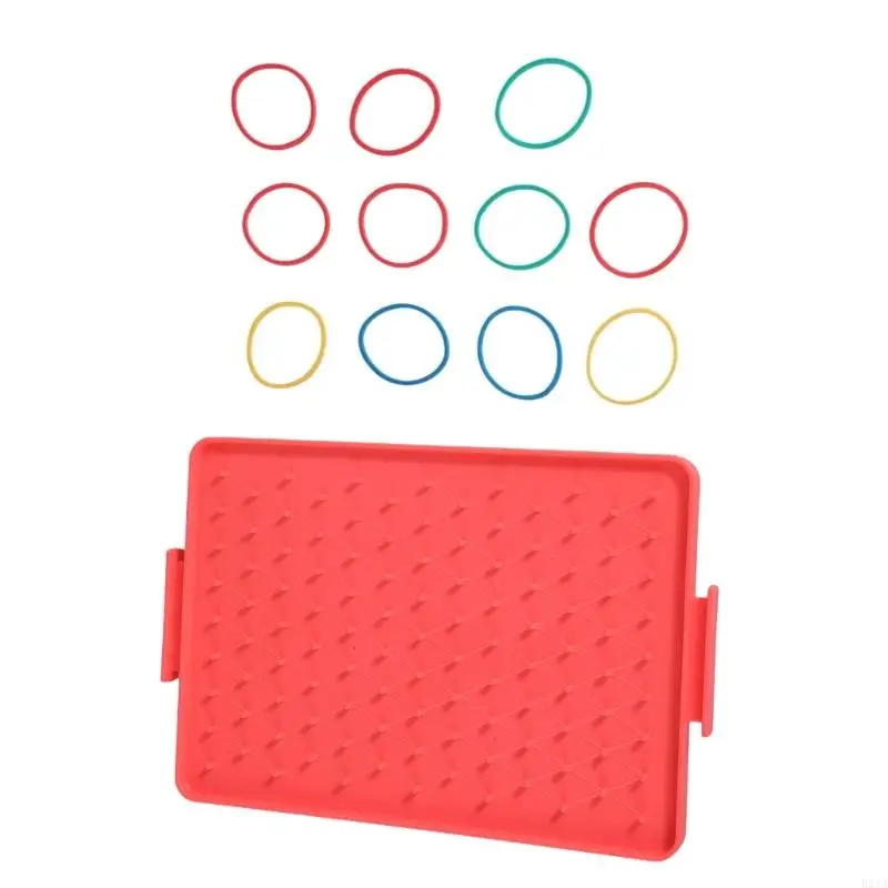 بطاقة Geoboard البلاستيكية للتعلم الهندسي لعبة Pegboard Toy For Kids Classroom Homeschool Use