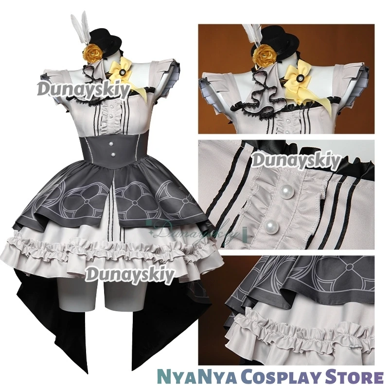 Iochi Mari Косплей 코스 Luar Парик Лолита Платье Ушной Наряд Костюм Игра Синий Архив Хэллоуин Вечеринка Униформа Для Женщин Одежда Для Девочек