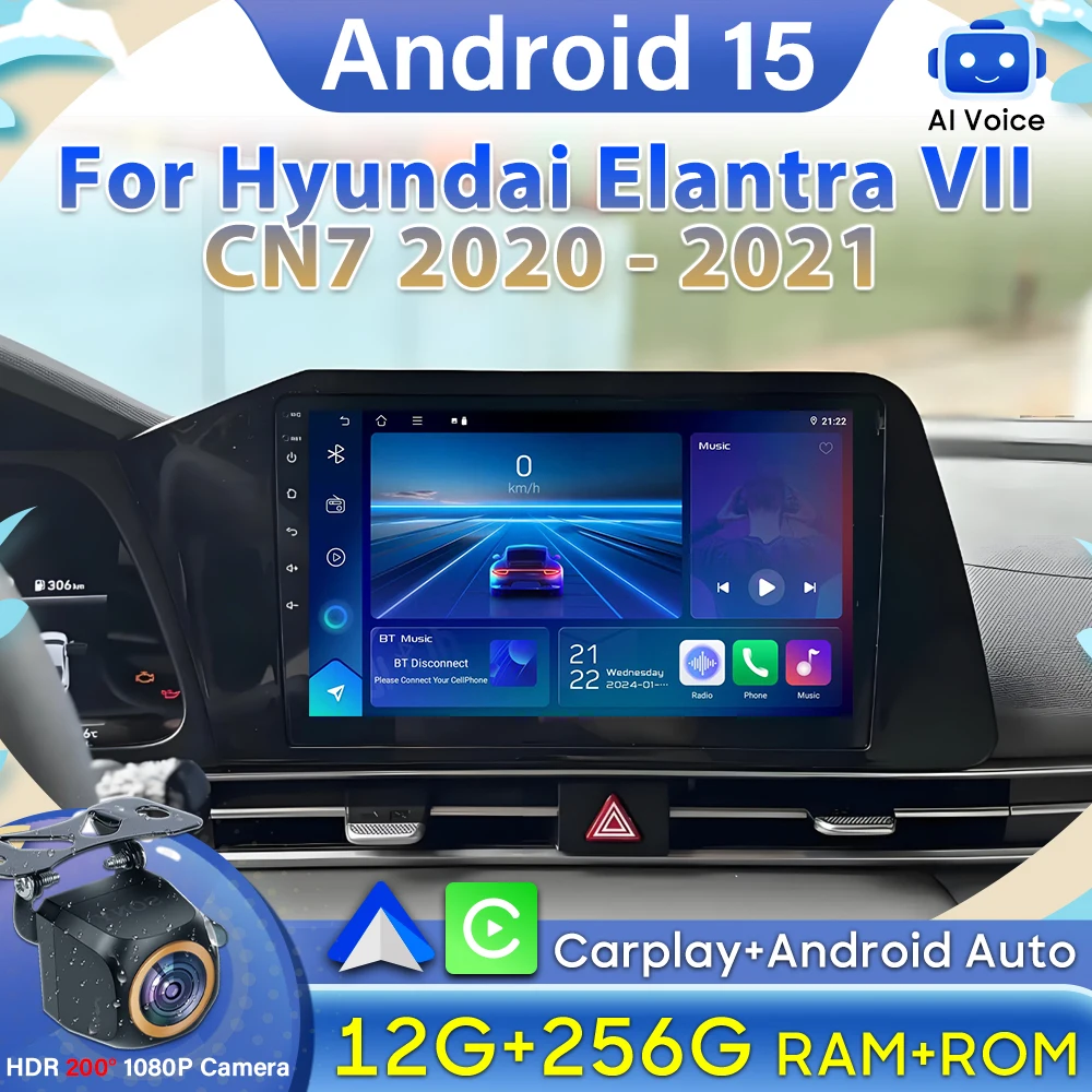 

Android 15 Car Radio For Hyundai Elantra VII CN7 2020 -2021 Screen GPS Navigation Carplay DVD No 2din 4G Wifi 2k Video Autoradio