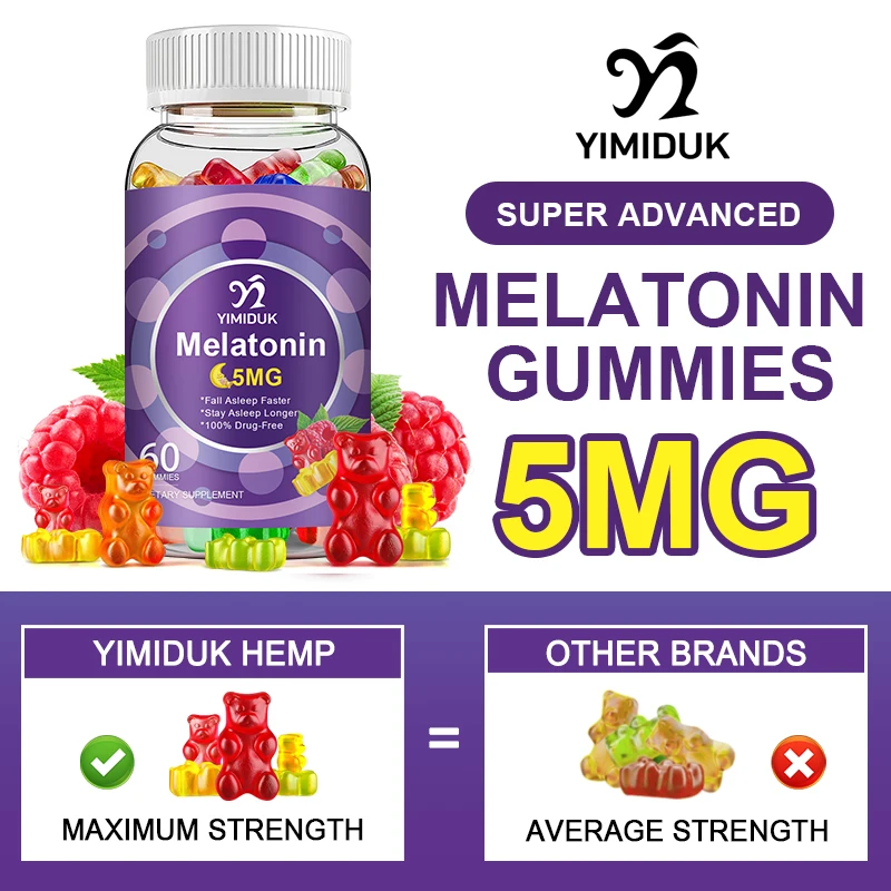 Melatonin Gummies Anxiety Stress Relief Help Sleep Save Insomnia Body Clock AdjustmentFor Adult and Children