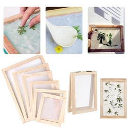 Paper Making Screen Kit, Includes Wooden Paper Making Mold Frame, Dried Flowers, Sponge for DIY Paper Craft