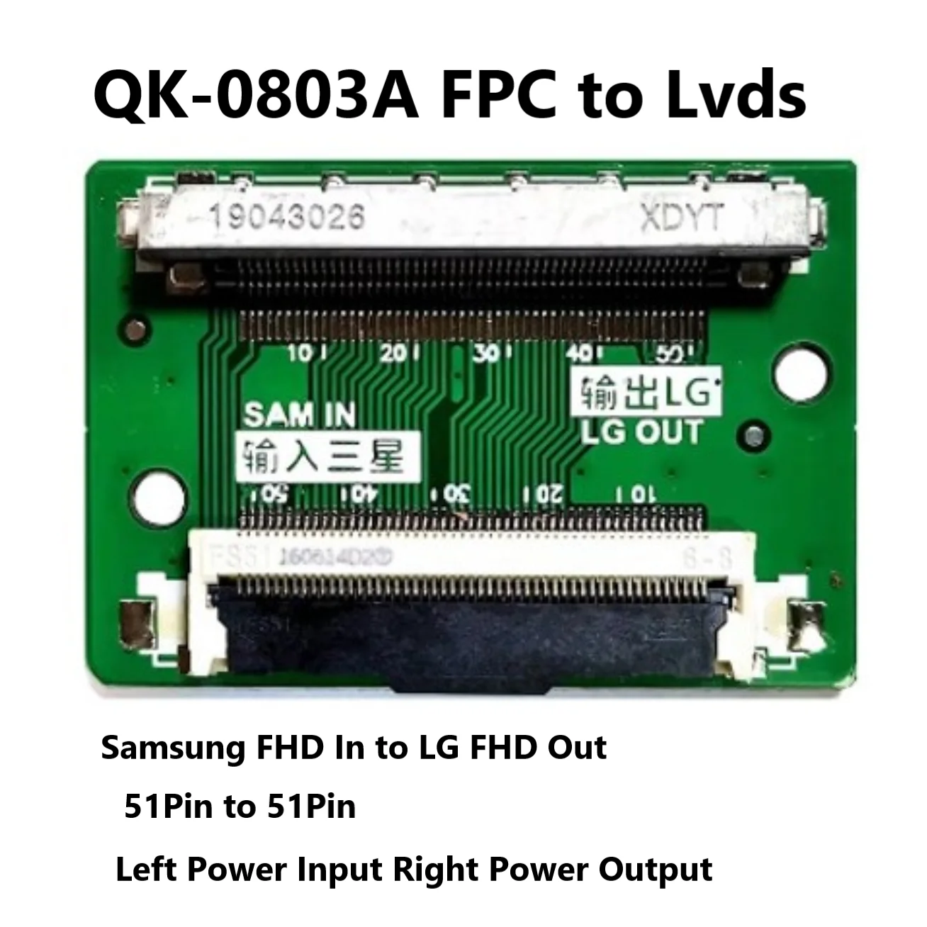 Samsung FHD 51Pin to LG FHD 51Pin Lvds Full HD Converter Adapter for TV Display Screen Panel Repair QK0803 Qk0804