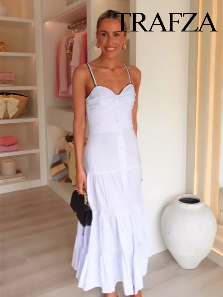 HH レディース サマーホリデーファッション バックジッパー サテン風 ロングドレス 女性用 エレガント Vネック スリング ノースリーブ 2色展開ドレス