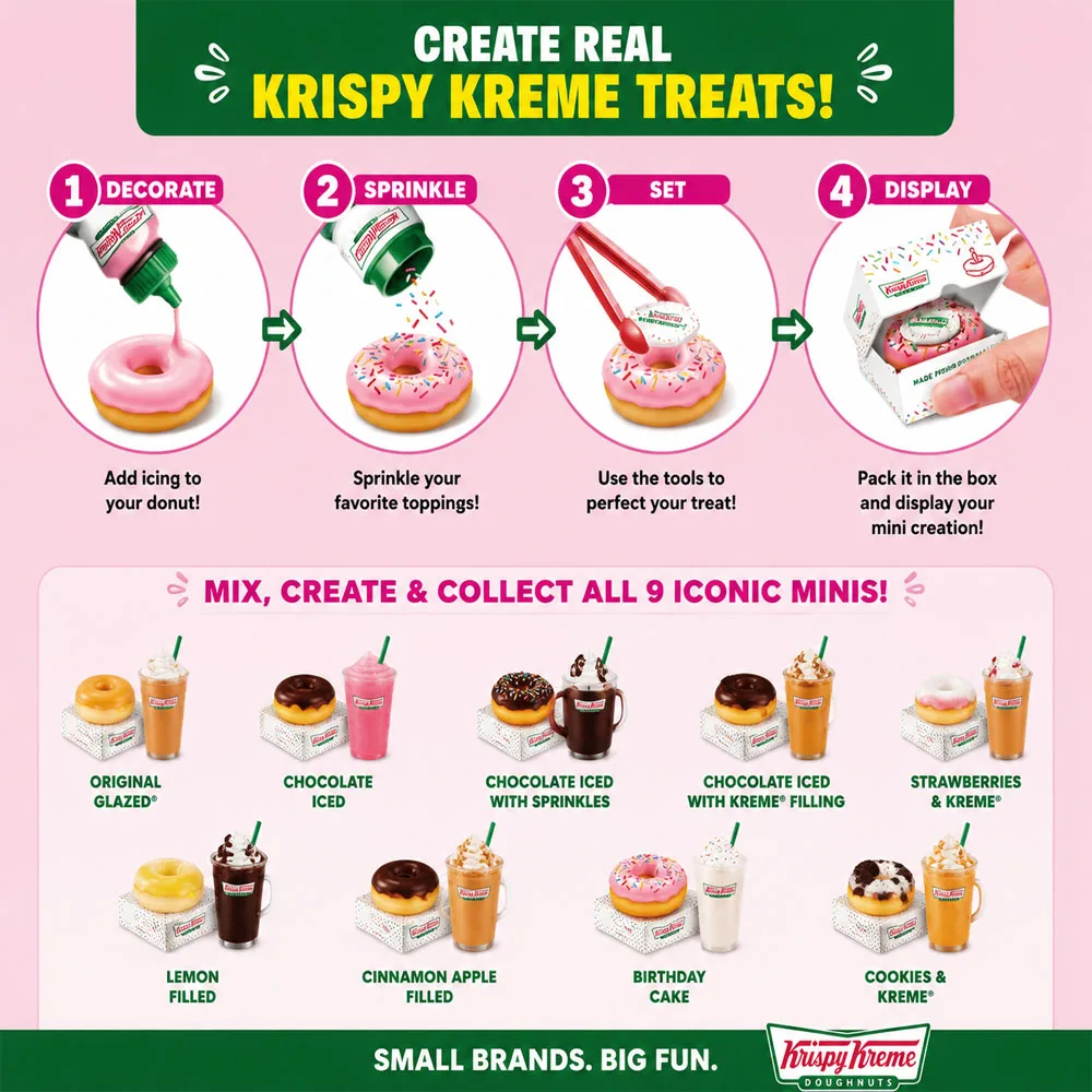 Zuru Mini Brands Krispy Kreme Create Series 1 Surprise Blind Box Toys Mini Food Donut Miniature Food Mystery Packaging Toys view 5