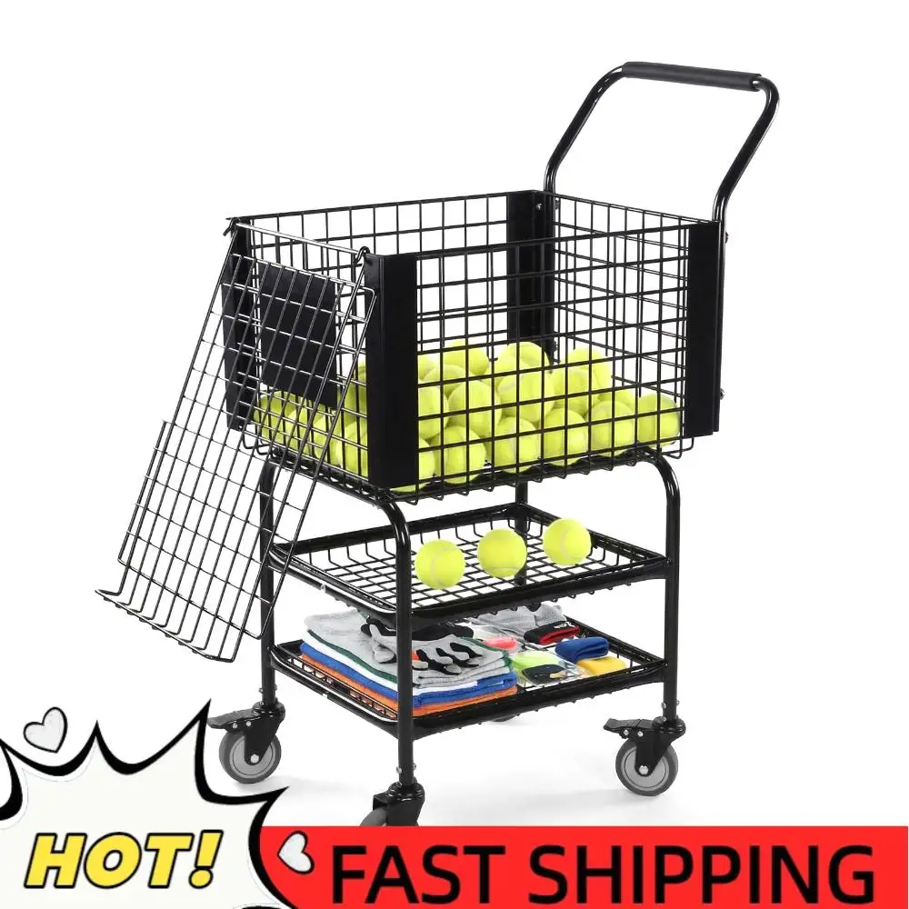 

Тележка-корзина для теннисных мячей с колесами для легкой загрузки, большой вместимости, для обучения и использования на корте