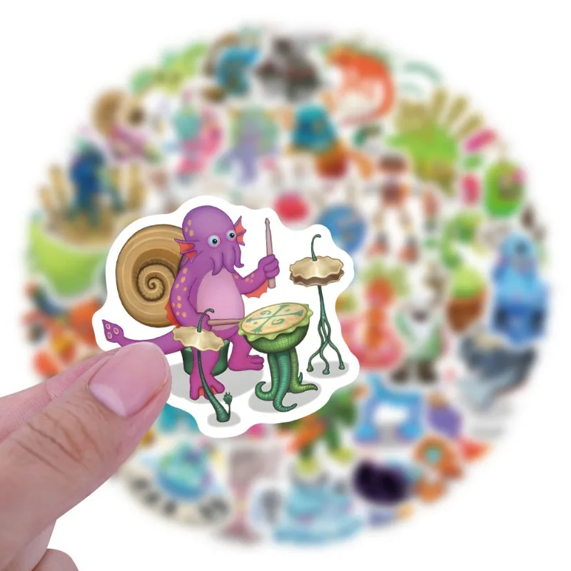 60pcs My Singing Monster Game Stickers Suitcase Water Cup Stationery Mobile Phone Car Scooter Laptop Decorative Stickers image 4
