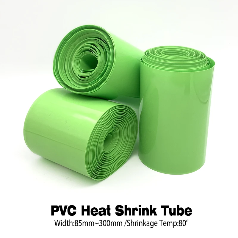 Green PVC Heat Shrink Tubing Width 85mm ~ 300mm Insulation Sleeve 18650 Battery Leather Cover Packaging Protection