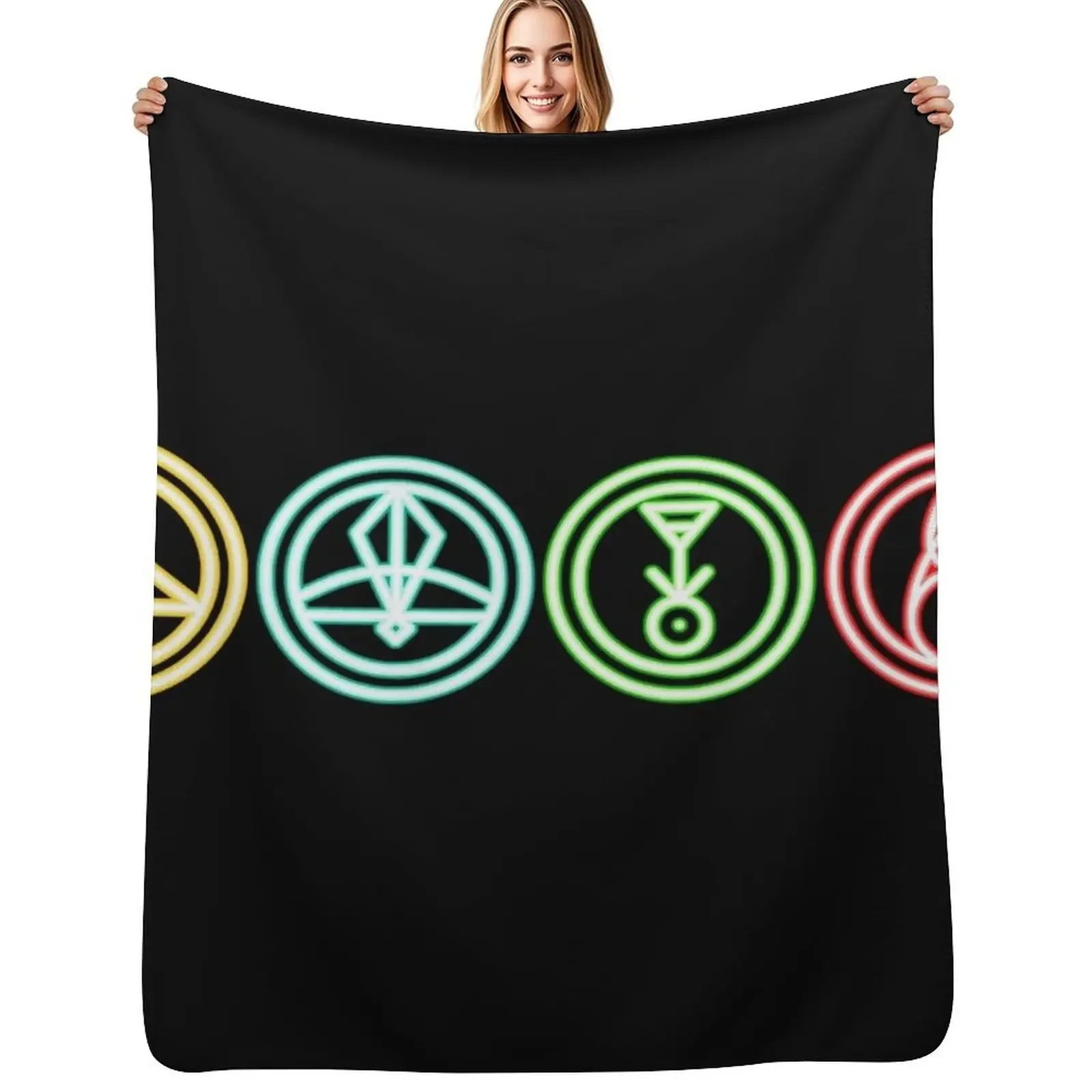 

Neon Owl House Throw Blanket Large Comforter Nap Retros Blanket