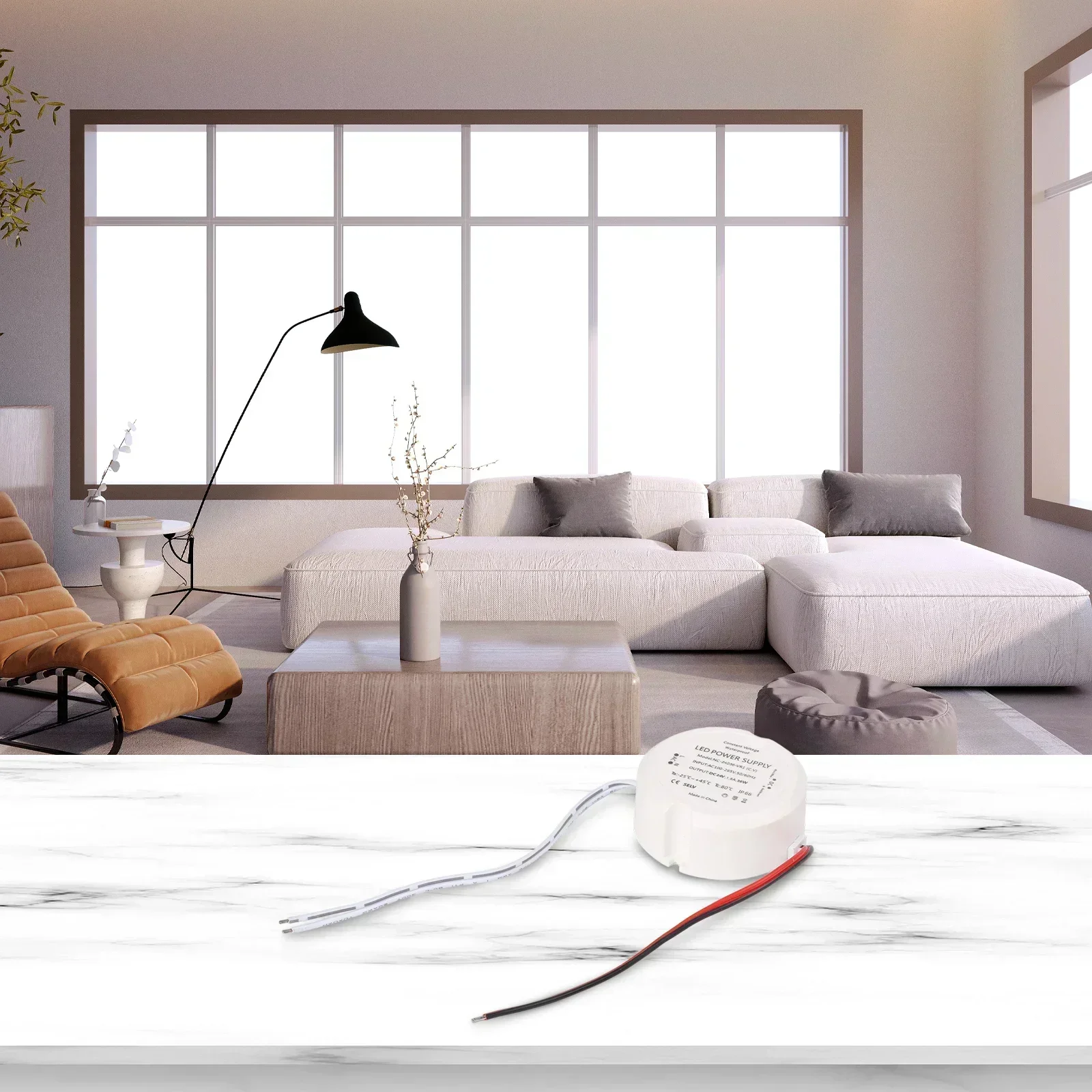 

LED Driver Power Supply 36W D55*23mm AC To DC Transformer 36W 48W 60W Options Indoor Lighting For LED Lighting