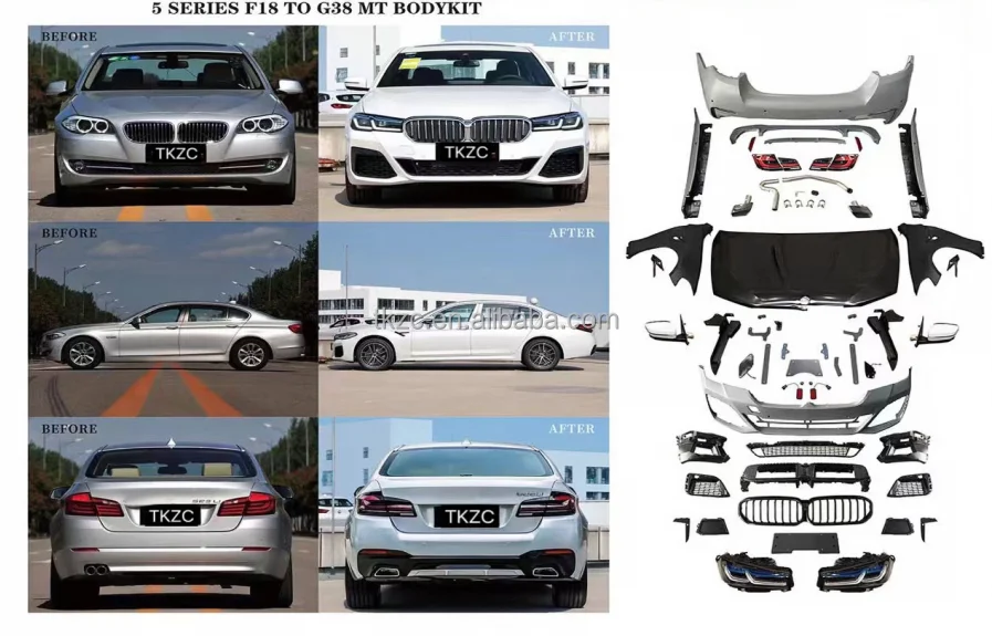 TKZCRST Auto-Stoßstange Für BMW 5-Serie 2011-2017 F10/F18 Update 2021-2022 G30 MT Karosseriekit Scheinwerfer Rücklicht F10 Altes