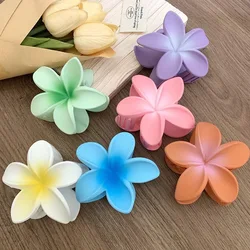 Bohemia Colorful Acrylic Gradient Large Egg Flower Hair Clips for Women Vacation Beach Sweet Hair Claw Headwear Accessories